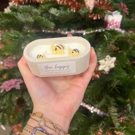 Bee happy | concrete scented candle for wholesale by Canndle