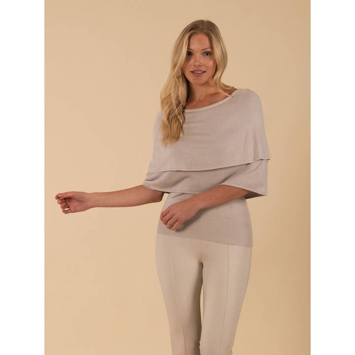 Layered Drape Knit Top- Canvas for wholesale by Vertigo Usa