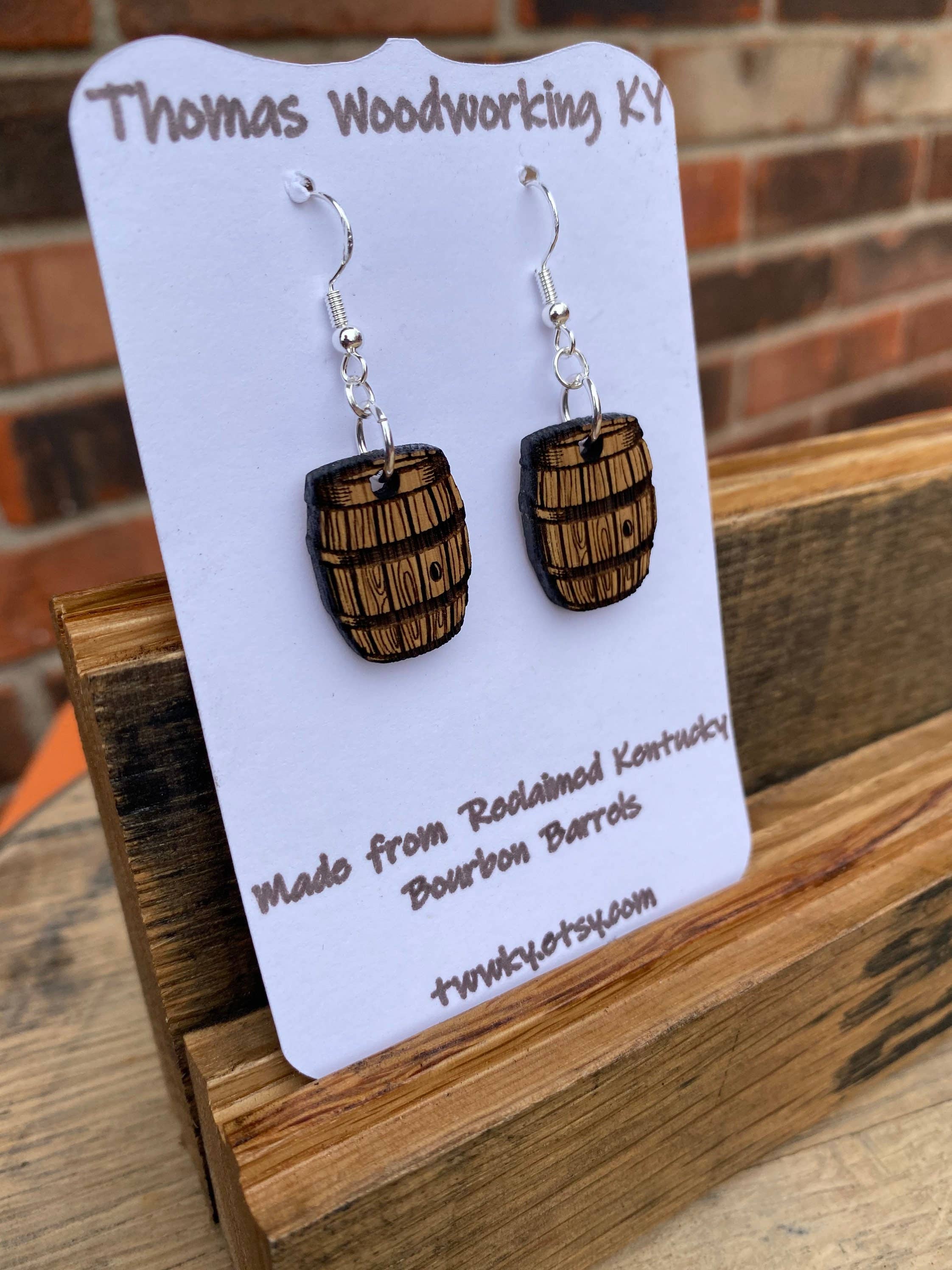 TWWKY - Wholesale Dangle Earrings - Oak Barrel Dangle Earrings from Reclaimed Kentucky Bourbon9