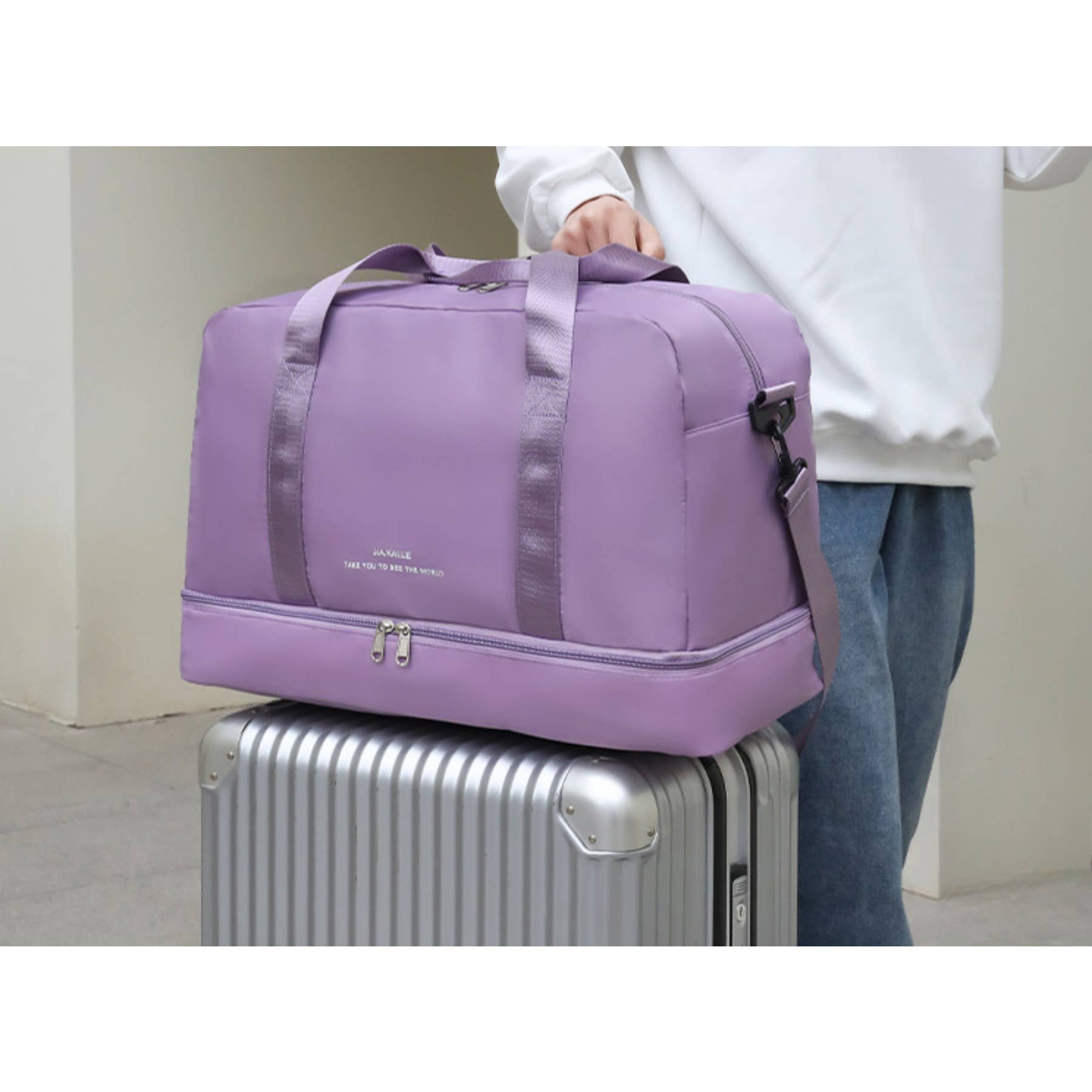 wandf – wholesale Weekender bag – women's – Travel Bag with Shoe Compartment - Waterproof Yoga Gym Bag25