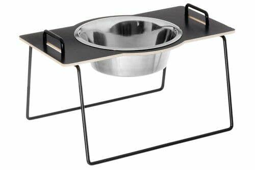 THINK TODAY – Engroshandel Madskål - Kat/hund – Wuff`s Feeder Large - Sort birkekrydsfiner med sort stel1