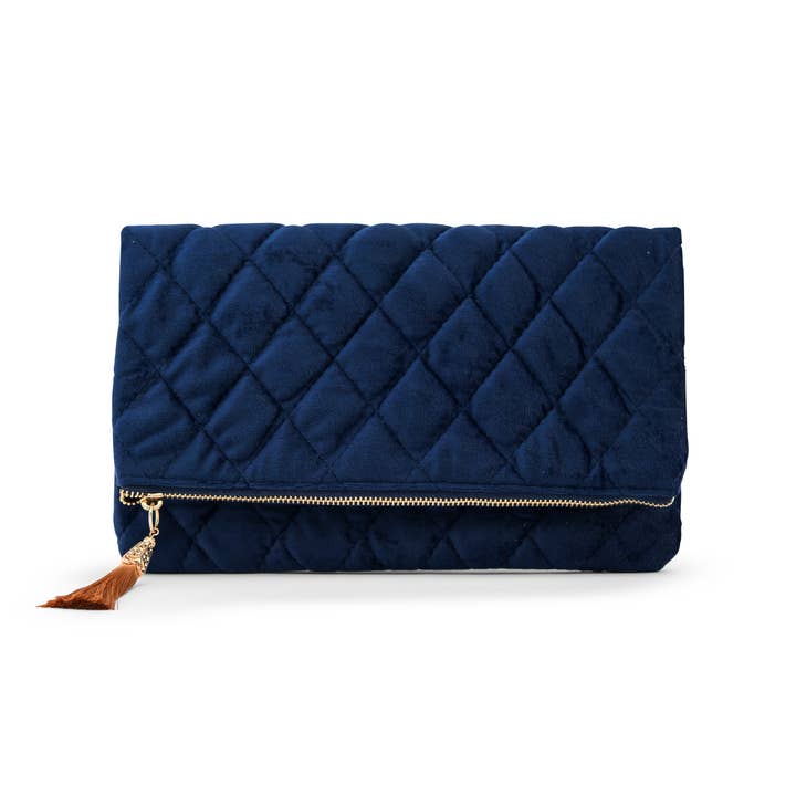 Weddingstar Inc. – wholesale Clutch bag – women's – Fold Over Velvet Clutch - Navy Blue