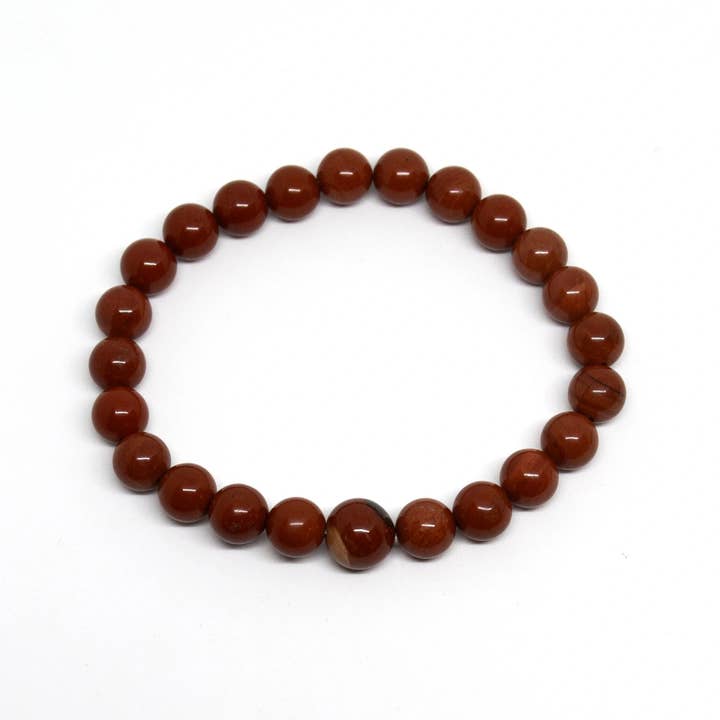 Red Jasper Beaded Bracelet - Wrist Mala 4mm - Average Wrist for wholesale by Namu Baru Inc.