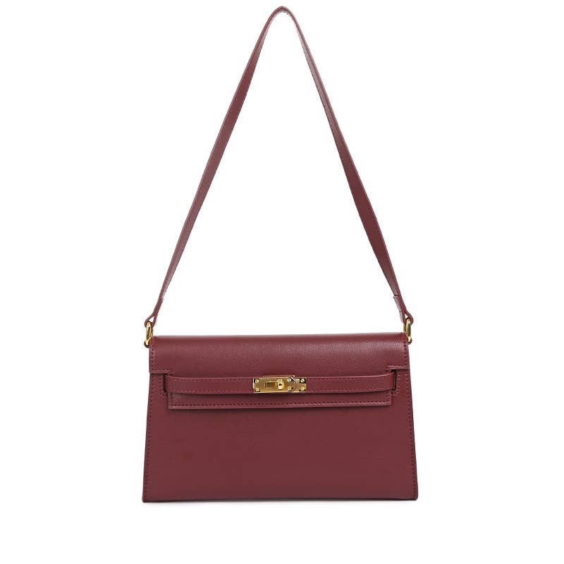 Sook Stainable - Vendita all'ingrosso Tracolla - Donna - Borsa a tracolla a busta in vera pelle con chiusura metallica3