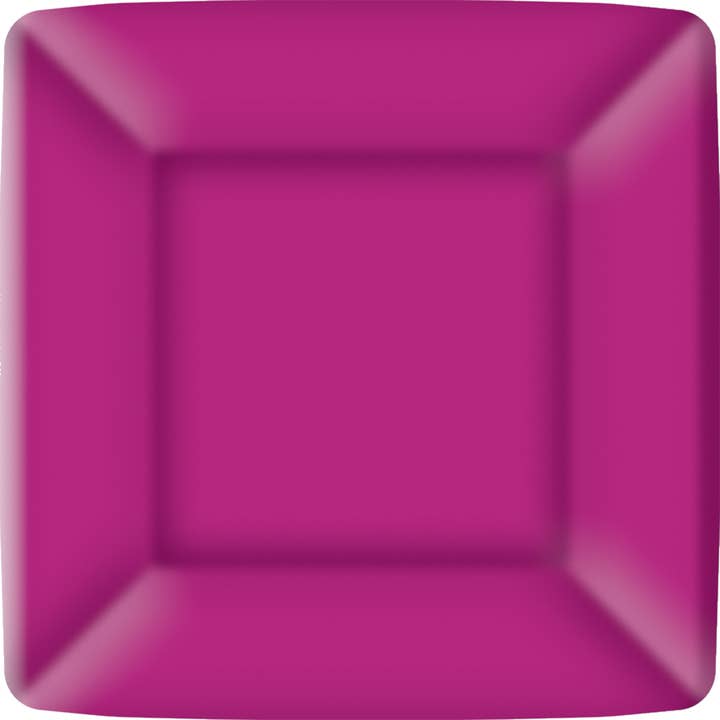 7" Square Paper Plates Pack Of 8 Classic Square raspberry for wholesale by Boston International