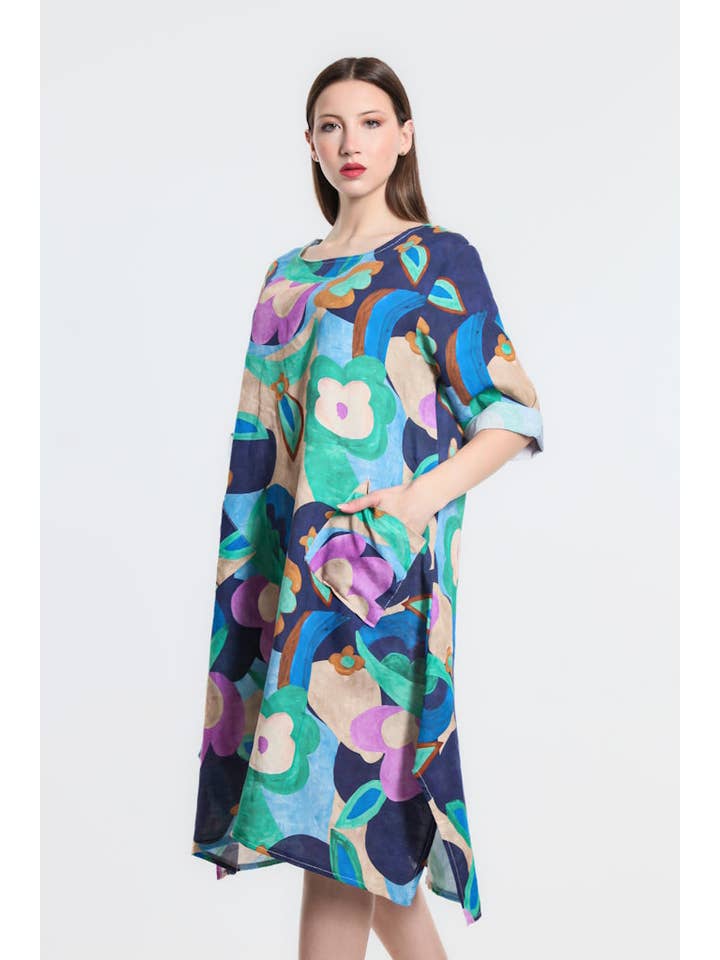 TINA Stephens Italy/Tees By Tina - Wholesale Dress - Women's - April Cloudscape Pocket Dress (DSS165C)