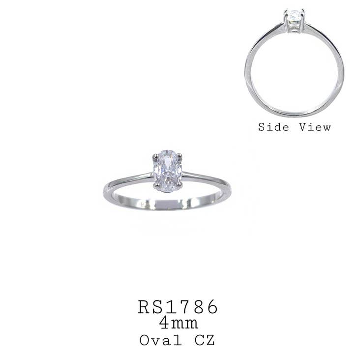 925 Sterling Silver Oval CZ Solitaire Ring for wholesale by Nisso & Co. NYC Jewelry Wholesale