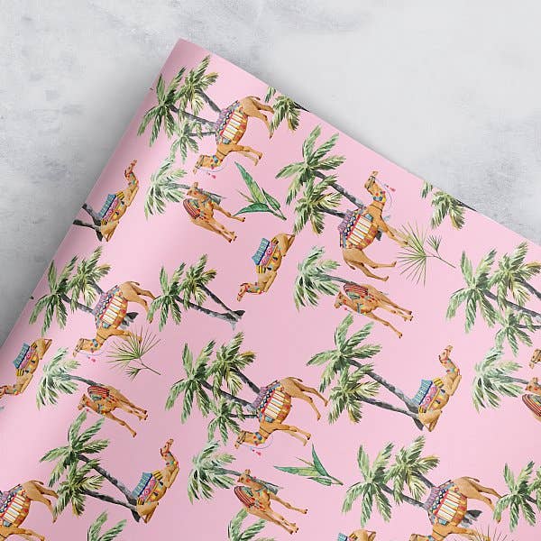 Desert Paradise Gift Wrap (Pink) for wholesale by Loralee Lewis