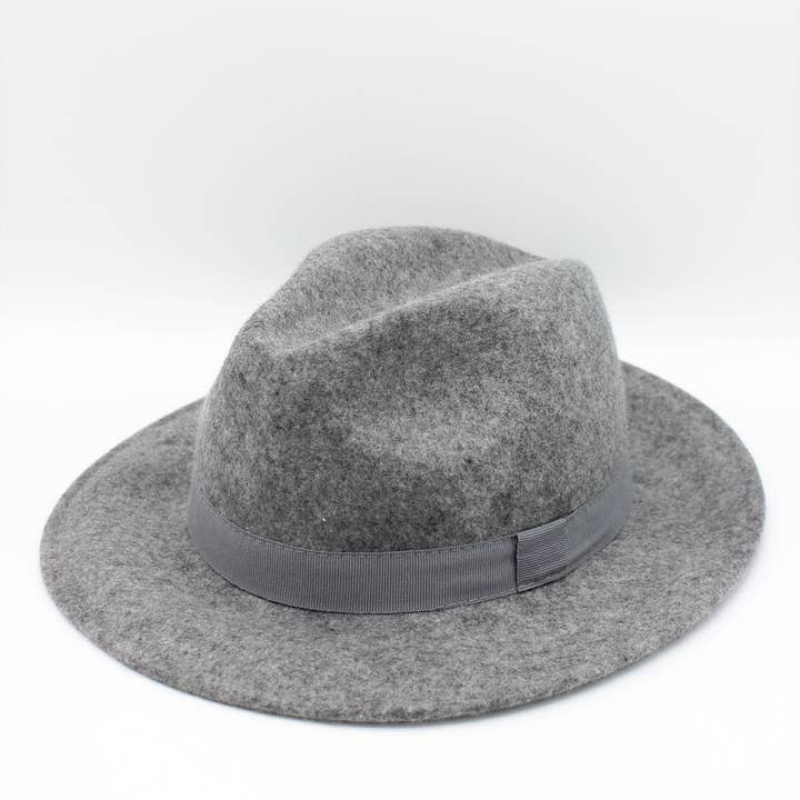 Hologramme Paris - Wholesale Fedora - Unisex - Heather Classic Wool Fedora Hat with Ribbon