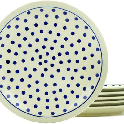 Set of 6 Plates Polka Dot Theme for wholesale by Polmedia Polish Pottery