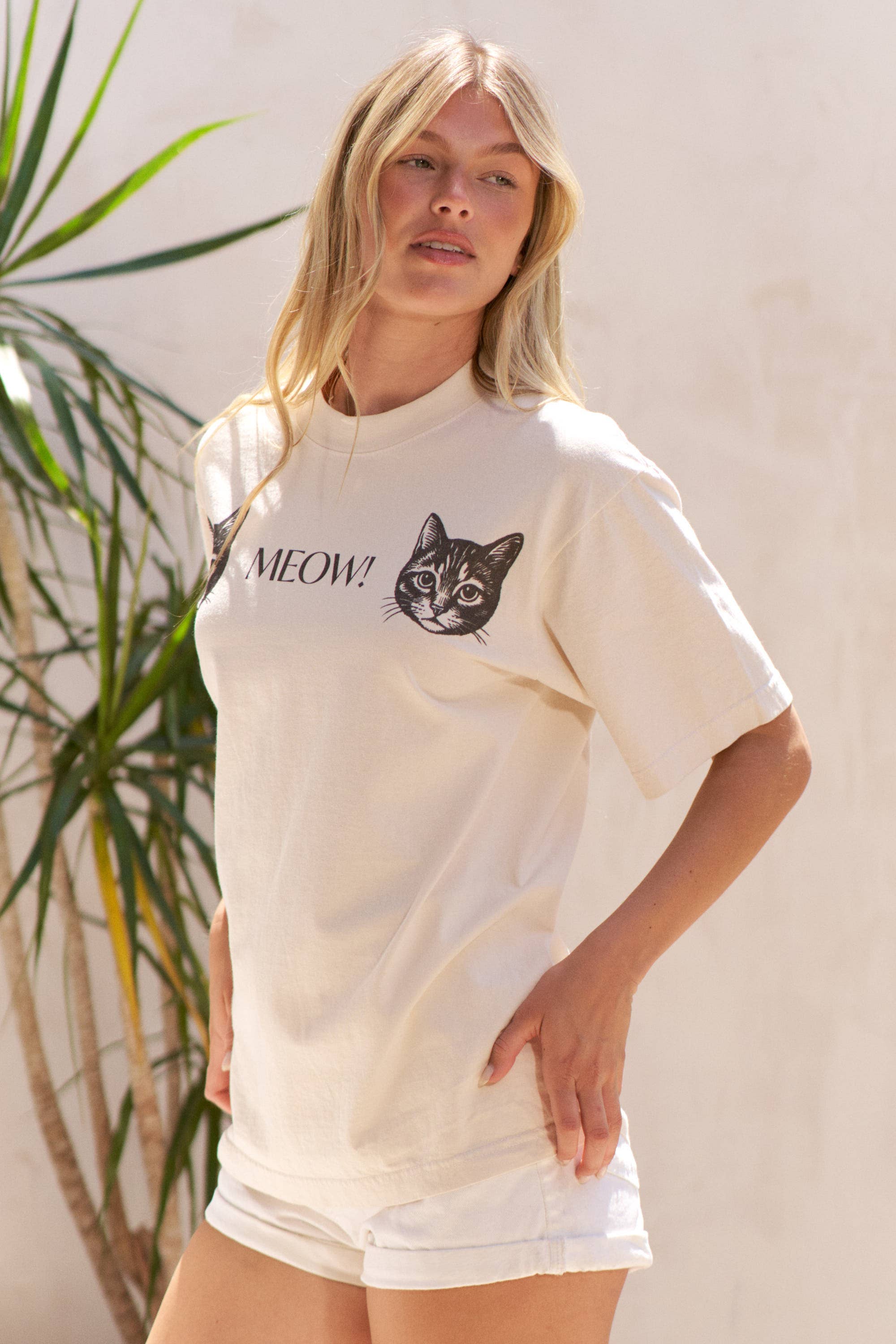 JADE BY JANE - Vente T-shirt sérigraphié – femme - T-SHIRT GRAPHIQUE DEUX CHATS QUI MIAULENT10