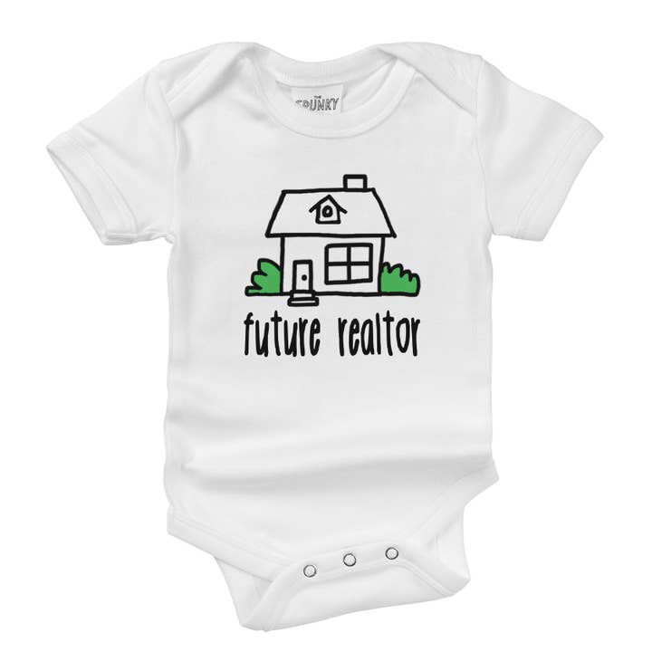 Body per neonato Future Realtor Real Estate in cotone biologico per la vendita all'ingrosso da parte di Spunky Stork