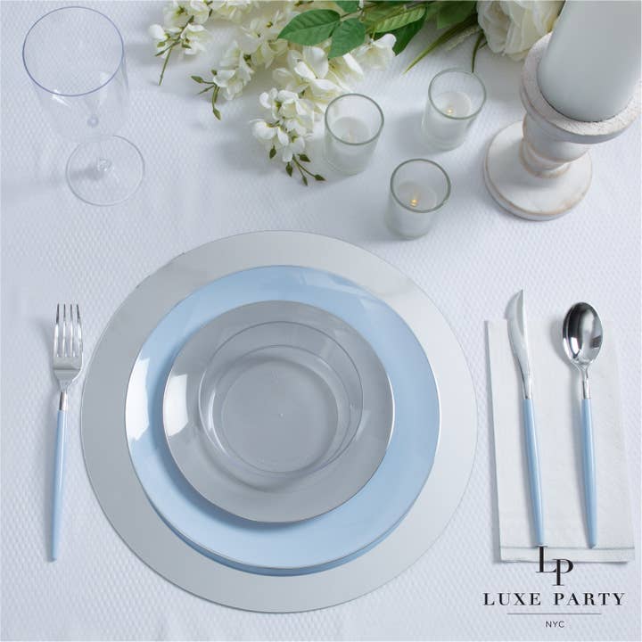 Luxe Party - Wholesale Charger Plate - 13" Silver Round Light Weight Mirror Charger Plate | 1 Charg