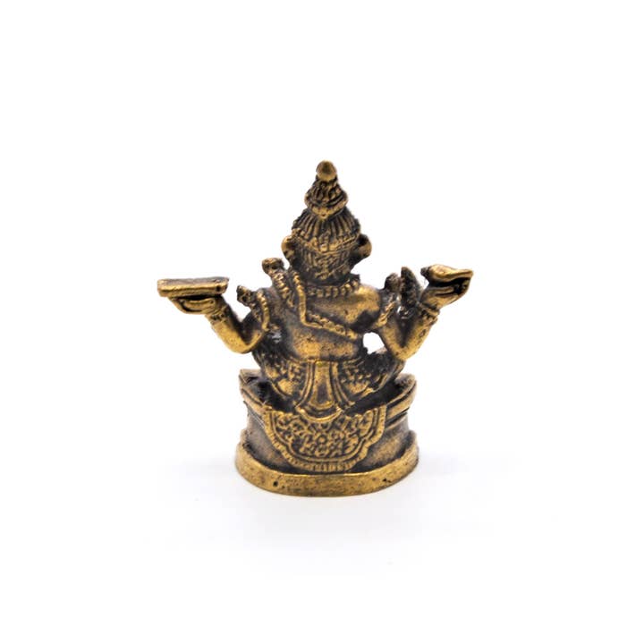 Ciel Collectables - Wholesale Decorative figurine - Small Brass Sitting Ganesh. Hand Crafted with Lovely Patina.1