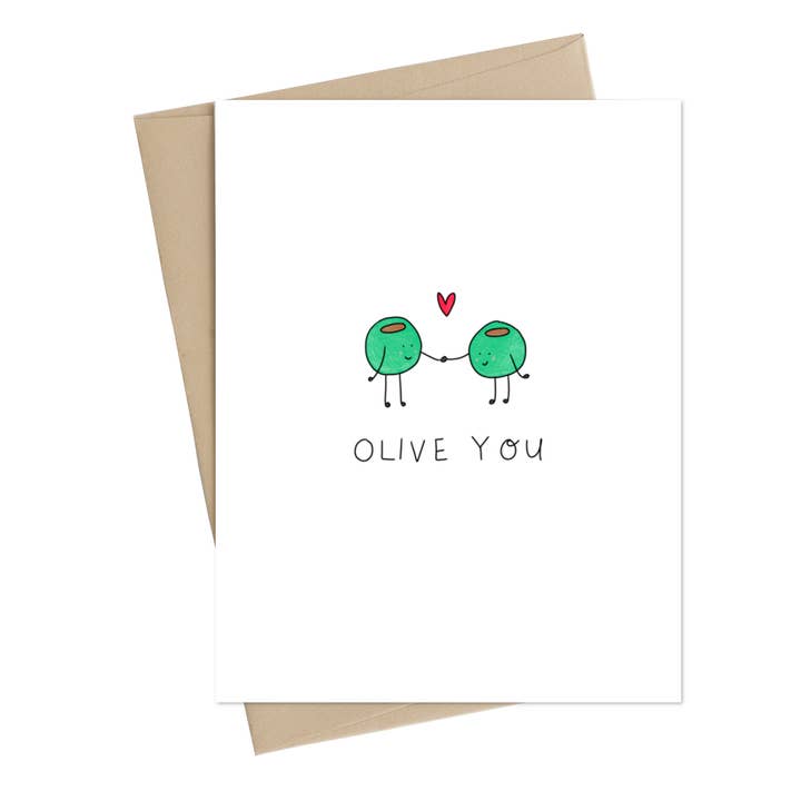 Little May Papery - Wholesale Love Card - Olive You Card