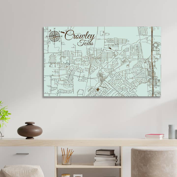 Texas : carte de Crowley Street pour la vente par Fire & Pine
