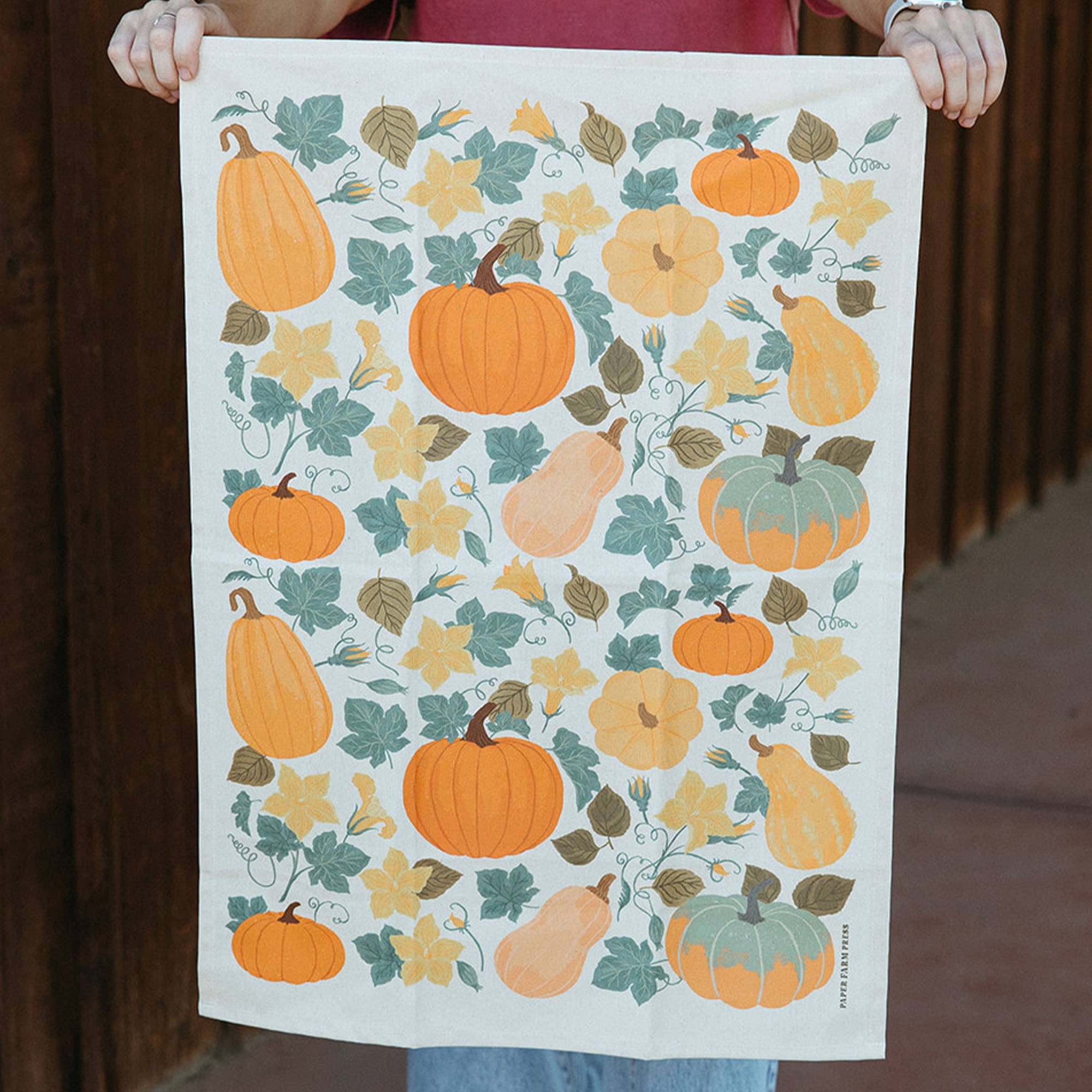 Paper Farm Press - Vente Torchons - Torchon d'automne à motif de citrouilles1