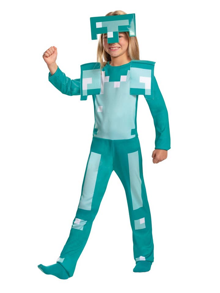 Minecraft™ - Costume Diamond Armor Classic enfant 7/8 ans pour la vente par P'tit Clown