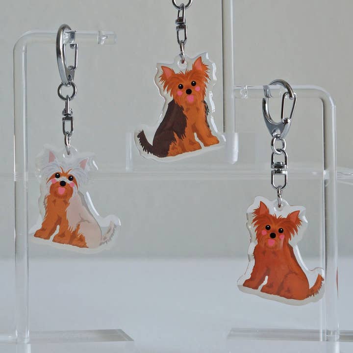 Yorkshire Terrier Epoxy Keychain for wholesale by kiwi & WILLOW