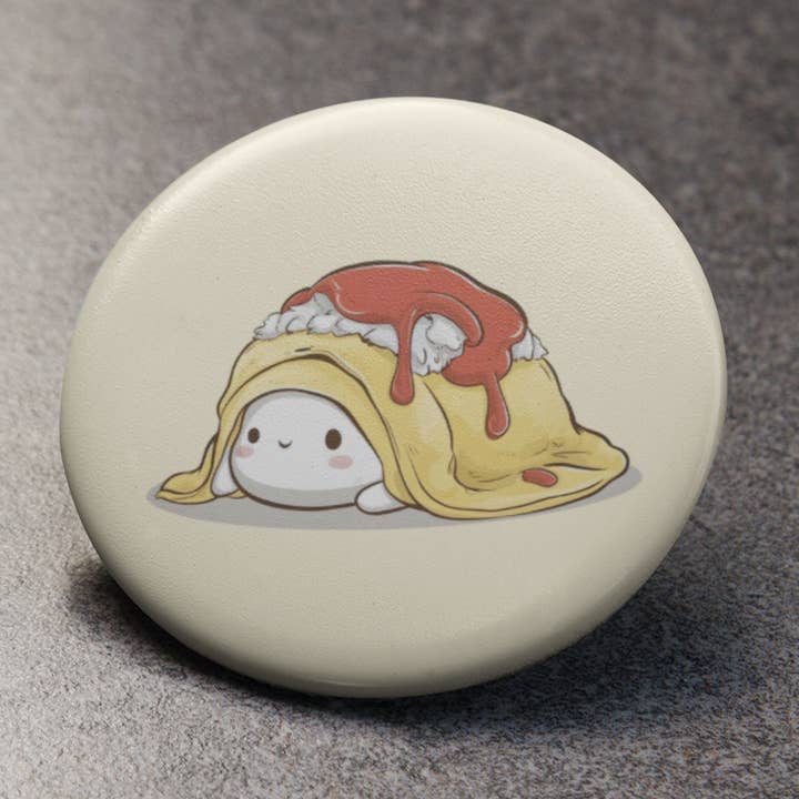 Tamagoyaki Button Pin for wholesale by CultPOP
