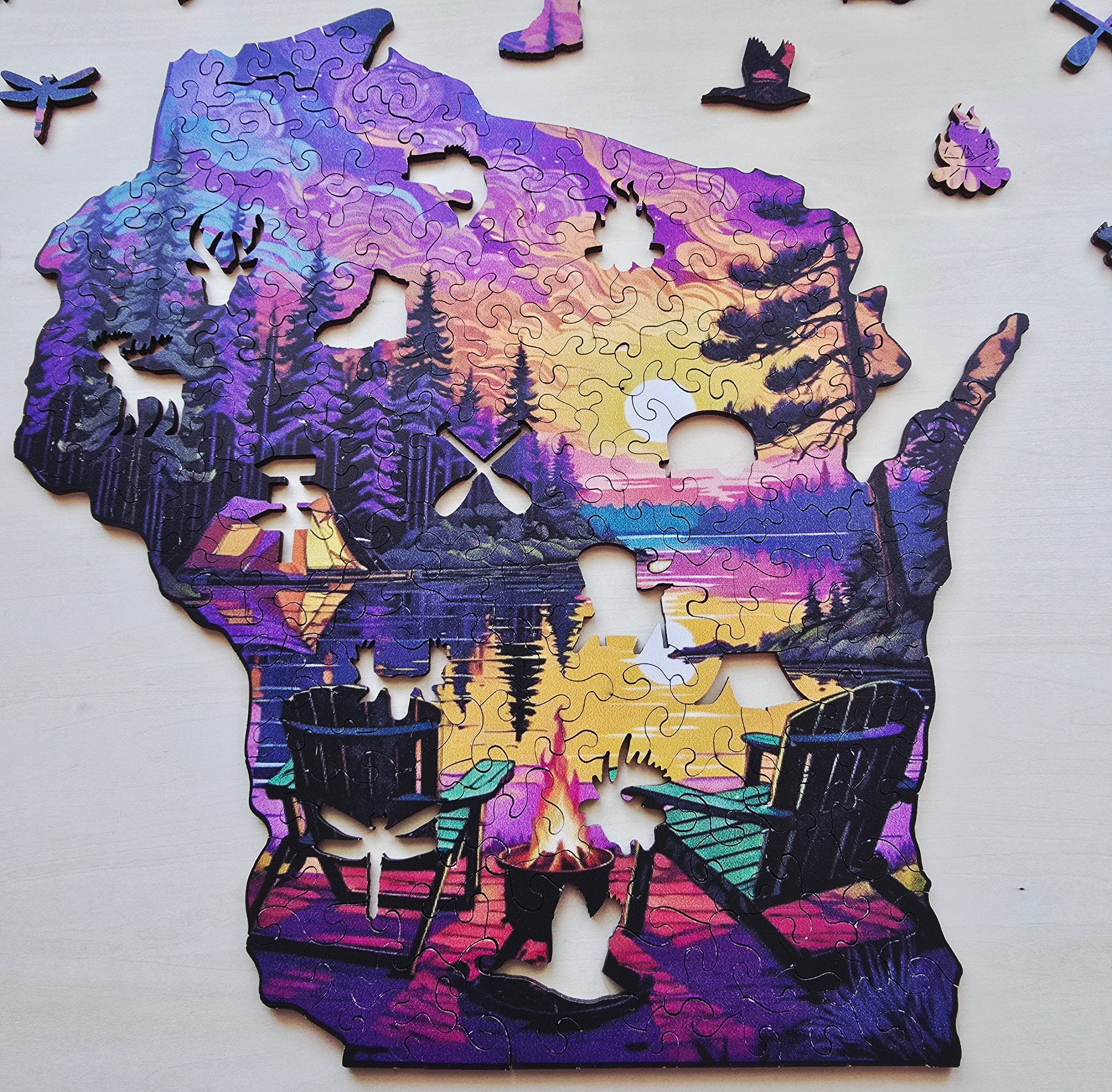 Art Factory LLC - Wholesale Puzzle - Adult - Wisconsin state wooden puzzle3