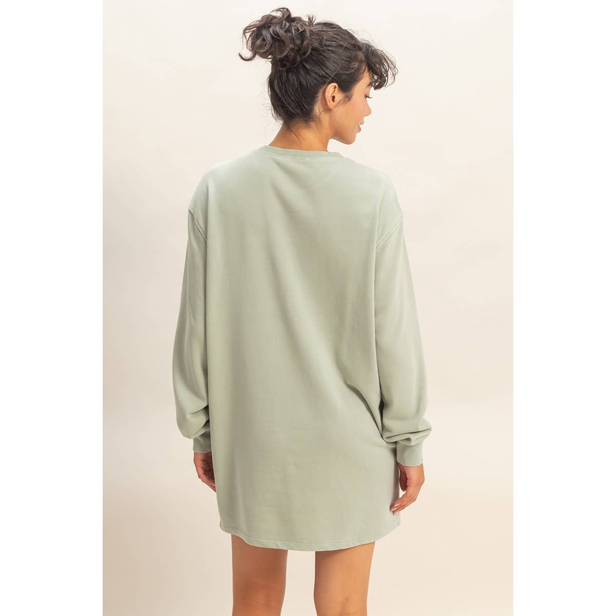 Double Zero - Venta al por mayor Vestido - Mujer - Vestido sudadera mini de gran tamaño lavado mineral18
