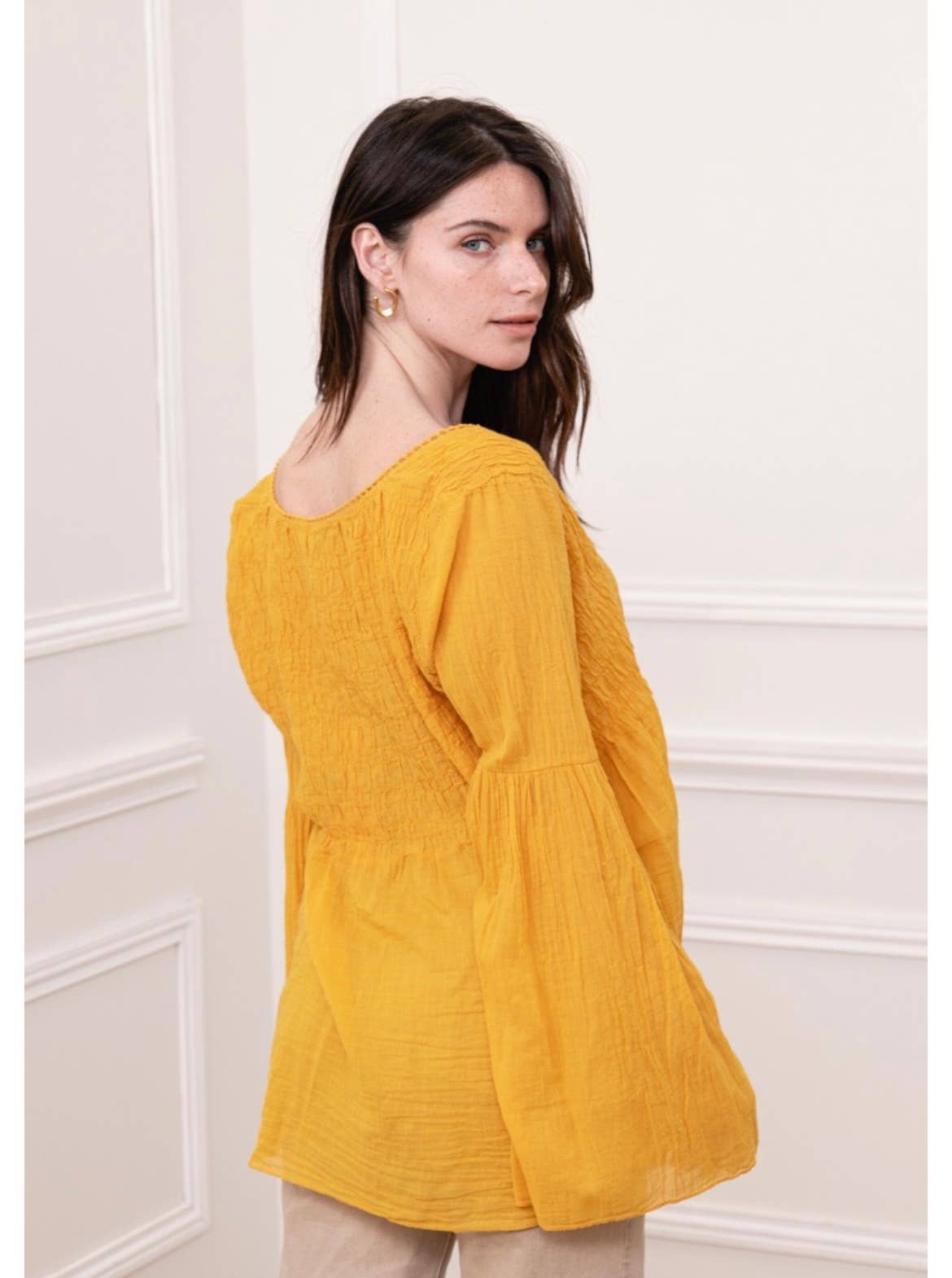 LINEN & COTTON HOUSE - Vente Chemisier – femme - GILET EN COTON 20354  SPRING SUMMER CLOTHING23