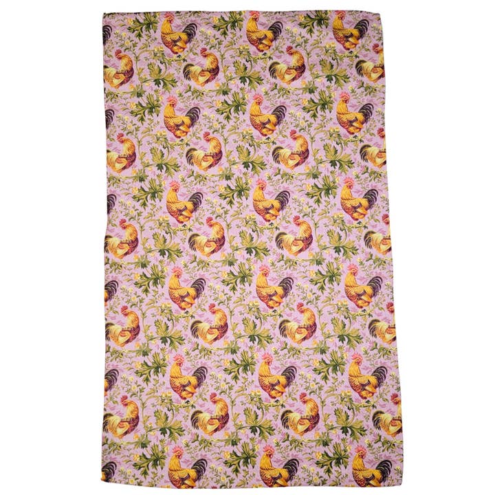 Lavender Rooster Kitchen Waffle Tea Towels - Summer Decor for wholesale by Driftless Studios