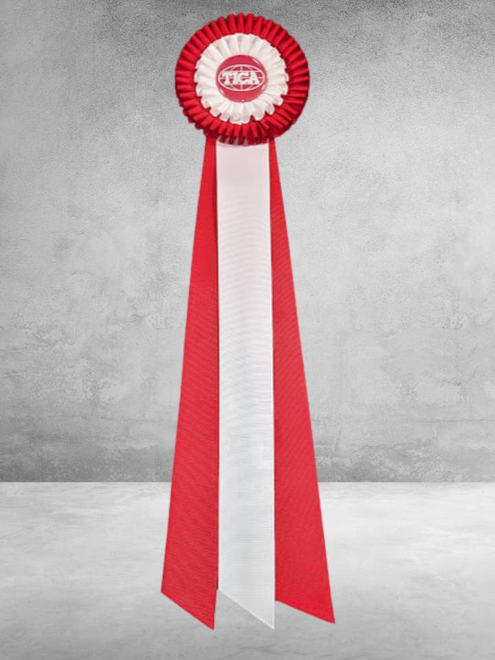 Traditional Three Streamer Rosette for wholesale by FatPet Awards and Rosettes