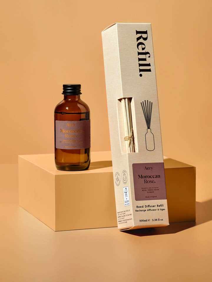 Moroccan Rose Amber Reed Diffuser Refill for wholesale by Aery Living