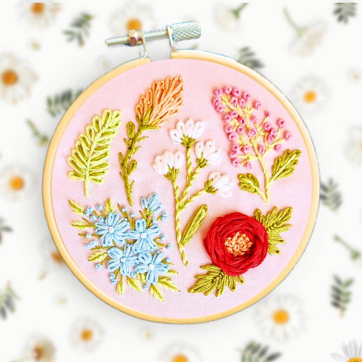 Capital Stitch Co. - Wholesale Embroidery/cross-stitch supplies - Spring Wildflowers DIY Step by Step Embroidery Kit4