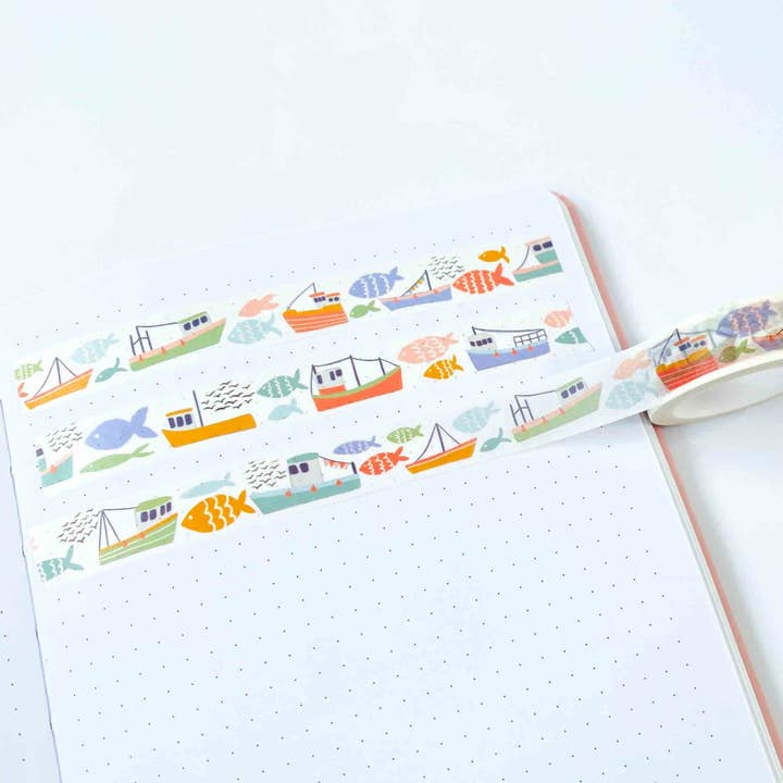 Vis en Schepen Washi Tape voor wholesale door Sarah Frances