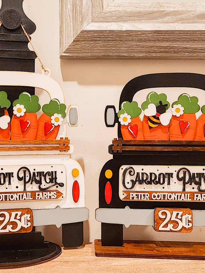Carrot Patch Truck Insert| Interchangeable Truck Door Hanger for wholesale by Hollow Grove Designs