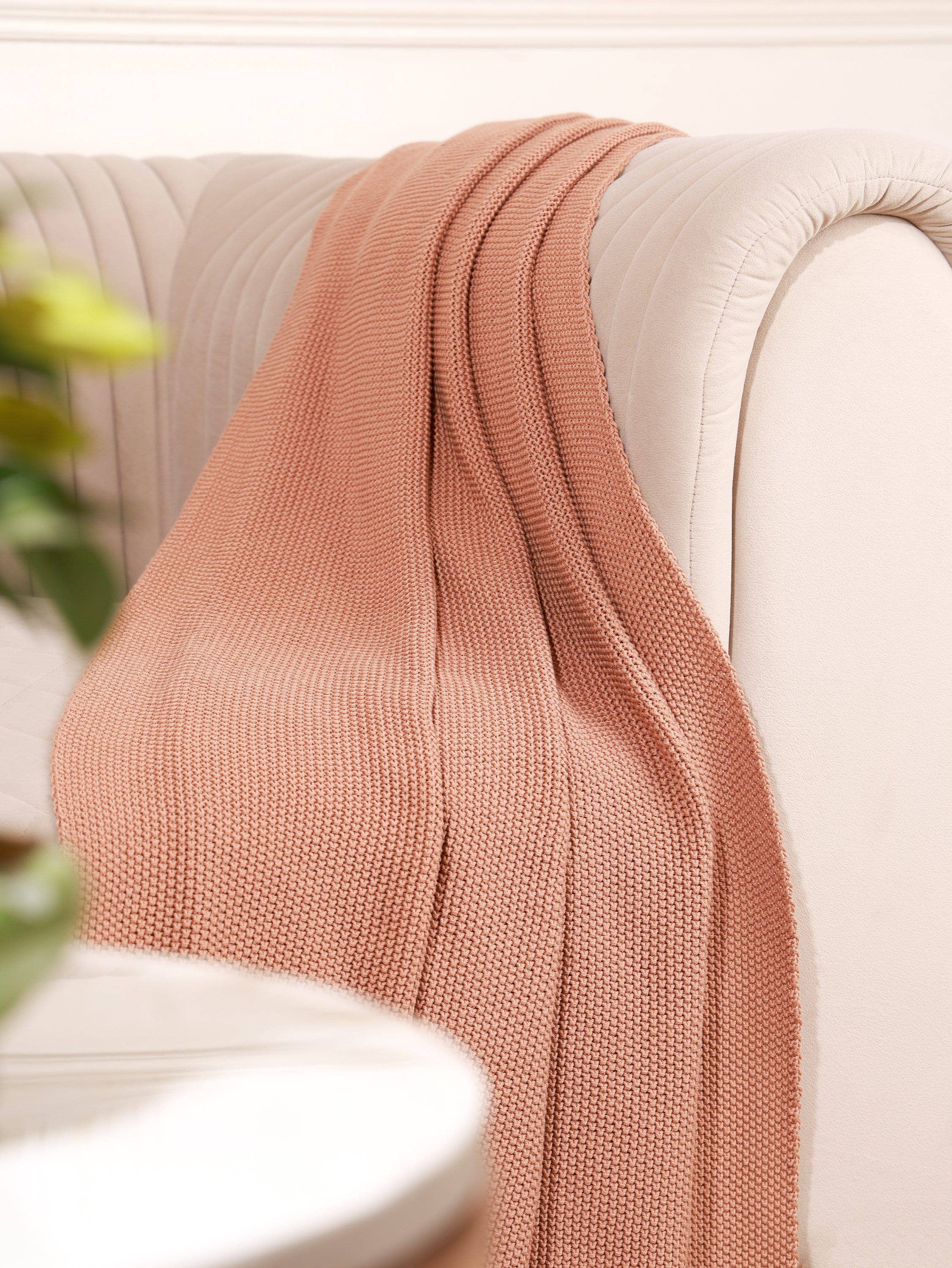 Whispering Threads - Vente Plaids - Jeté en coton léger | Tricot moderne, doux et respirant5