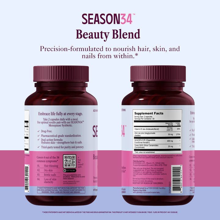 SEASON34 - Wholesale Oral Supplement/Vitamin - Menopause Beauty Blend – Hair, Skin & Nail Support8