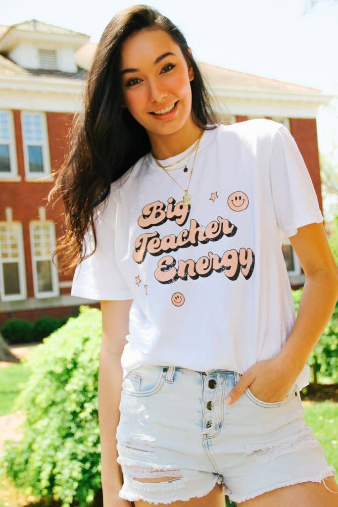 Girl Tribe Co – wholesale Screen printed t-shirt – Women′s – Big Teacher Energy Tee1