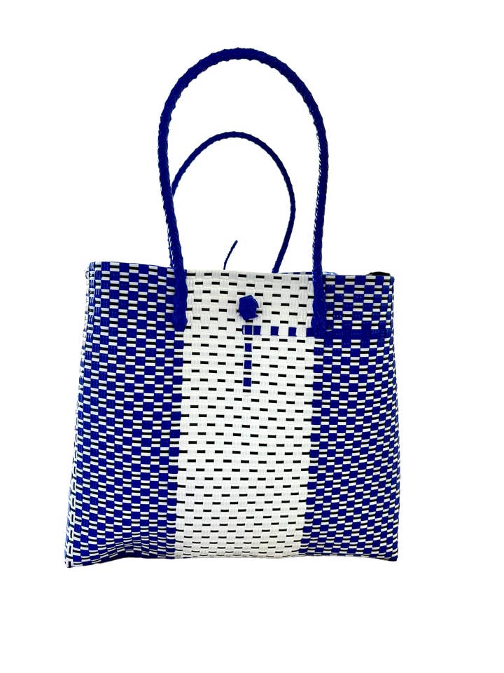 Studio Eclipse – Electric Blue & White Stripe Tote for wholesale by Pure Di Casa