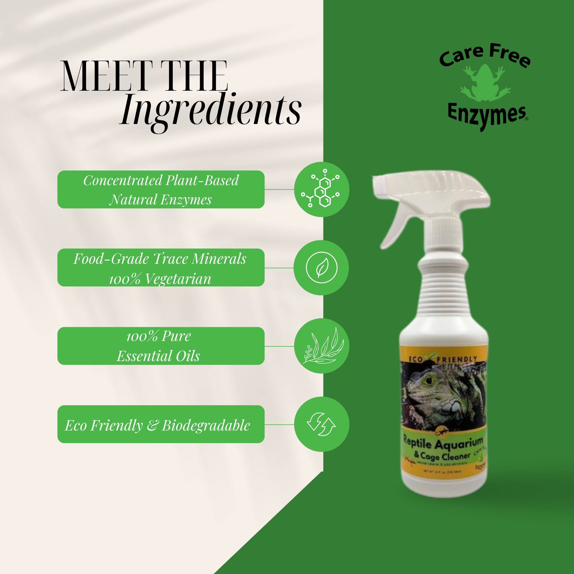 Carefree Enzymes - Wholesale Pet Cleaning Supplies - Reptile Habitat & Terrarium Cleaner | Safe for All Reptiles & Amphibians | 16 oz7