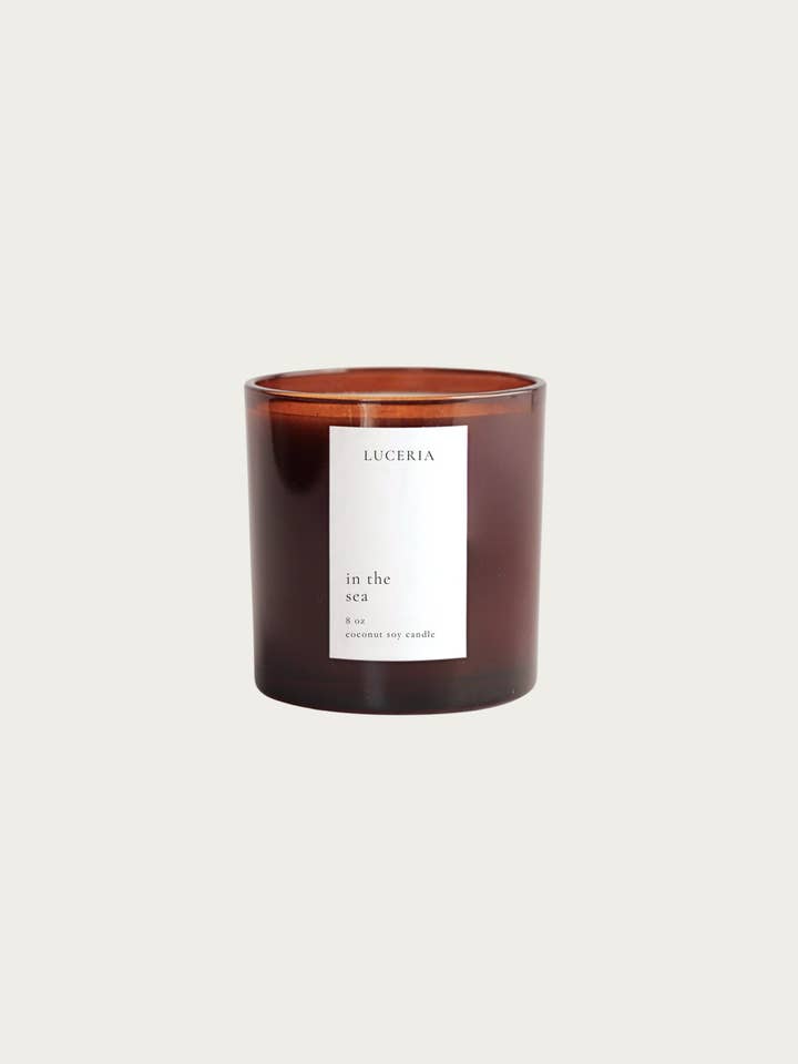 In the Sea Candle | Soy Wax Amber Candle | Ocean Scented for wholesale by Luceria Candle Co.
