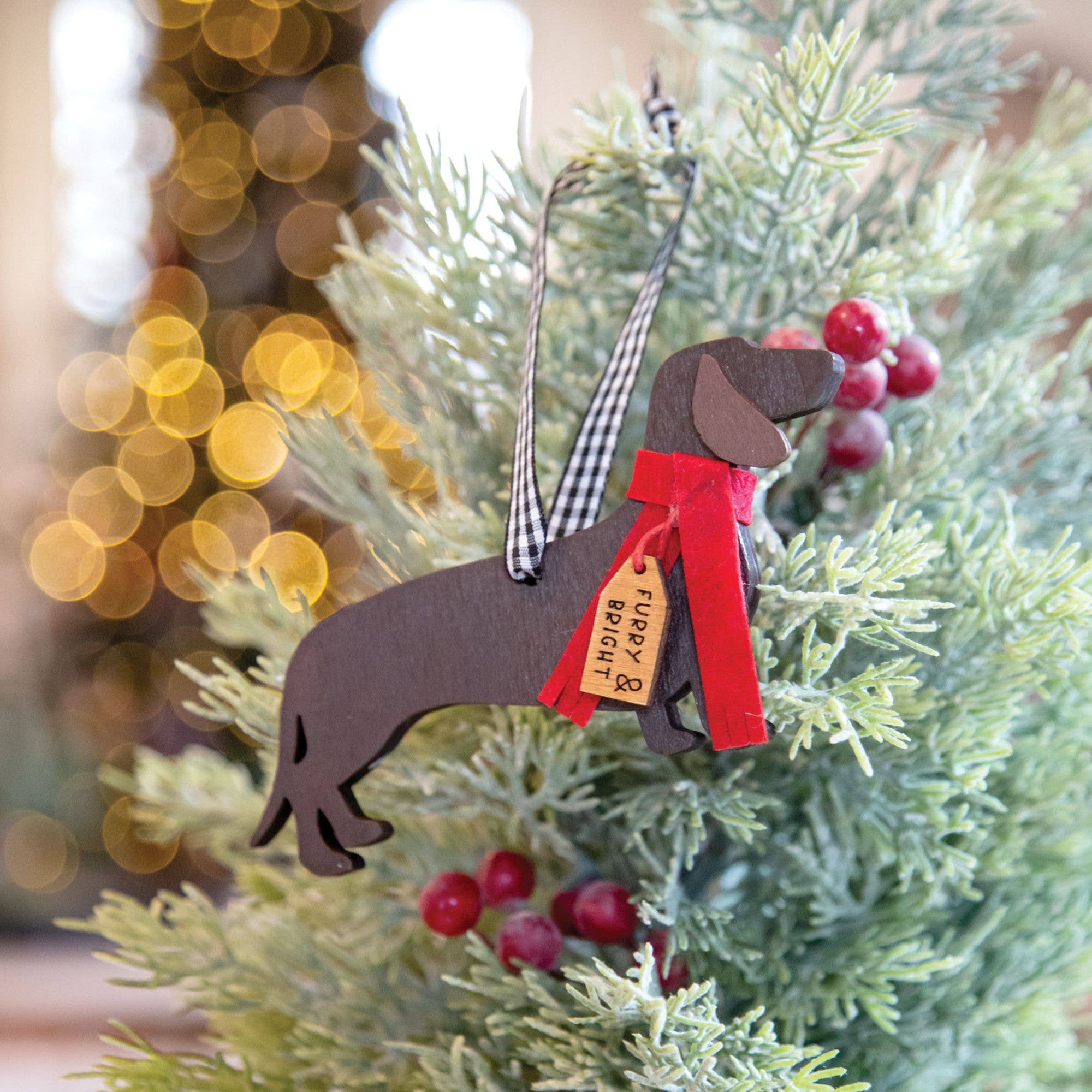 Col House Designs - Wholesale Ornament - Furry & Bright Wiener Dog Christmas Ornament1