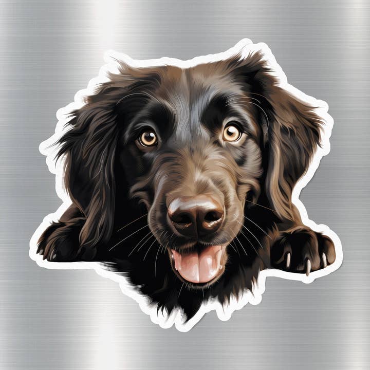 Flat-Coated Retriever Charm Dog Sticker for wholesale by GraffMerch.com