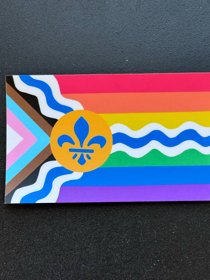 Saint Louis Pride Flag Sticker for wholesale by Clem & Co.