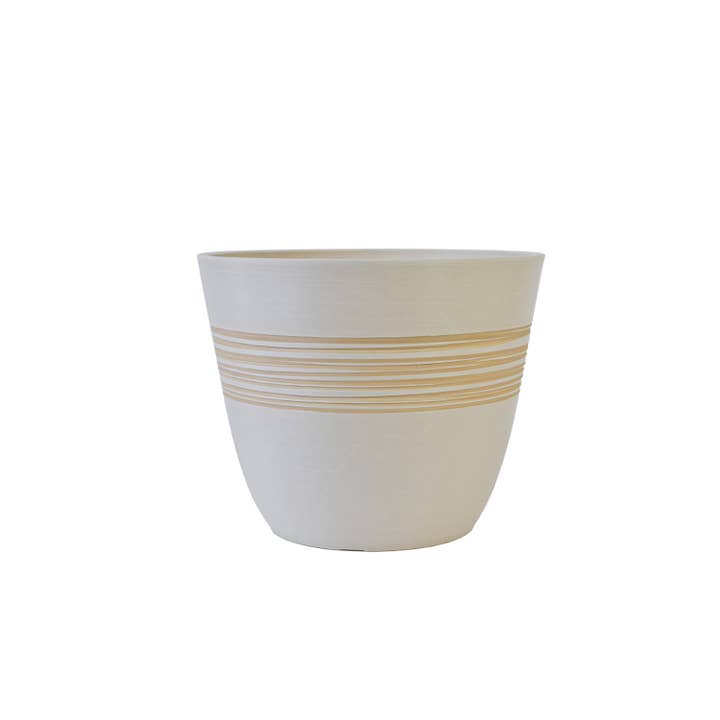 Greenship Garden USA - Wholesale Plant Pot - GreenShip Hand Carved Band Planter, W. 12.21"x H. 10.05"1