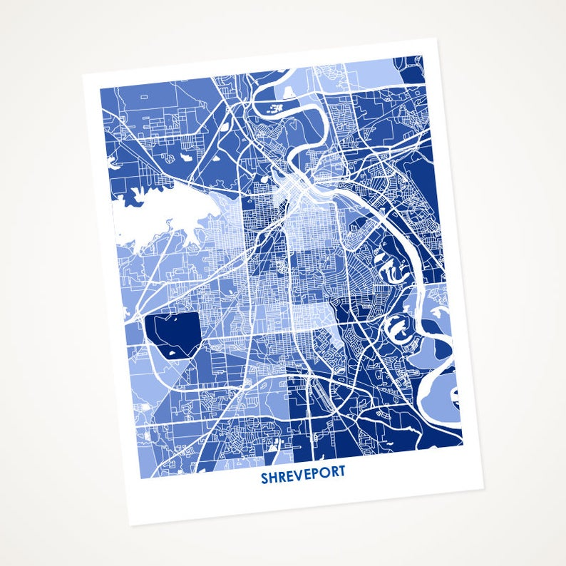 Juanita's Adventures - Wholesale Art Print - Juanitas Shreveport Map Print0