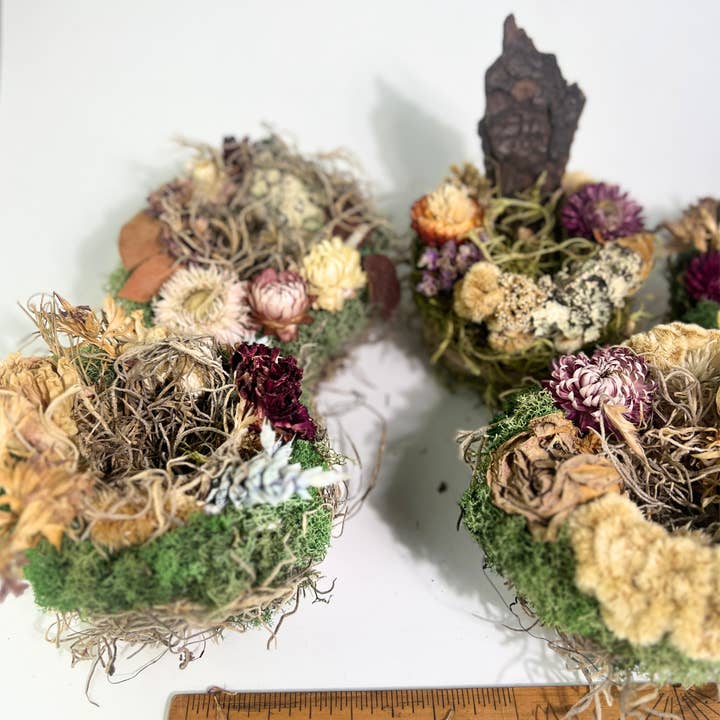 Sow the Magic - Wholesale Spiritual Stone/Crystal - Garden Nest Crystal Altar With Dried Flowers