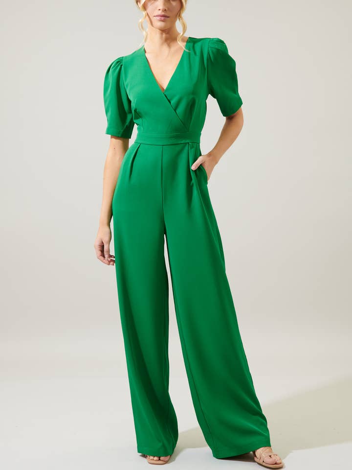 Combishort à surplis à jambes larges Go Getter pour la vente par Sugarlips