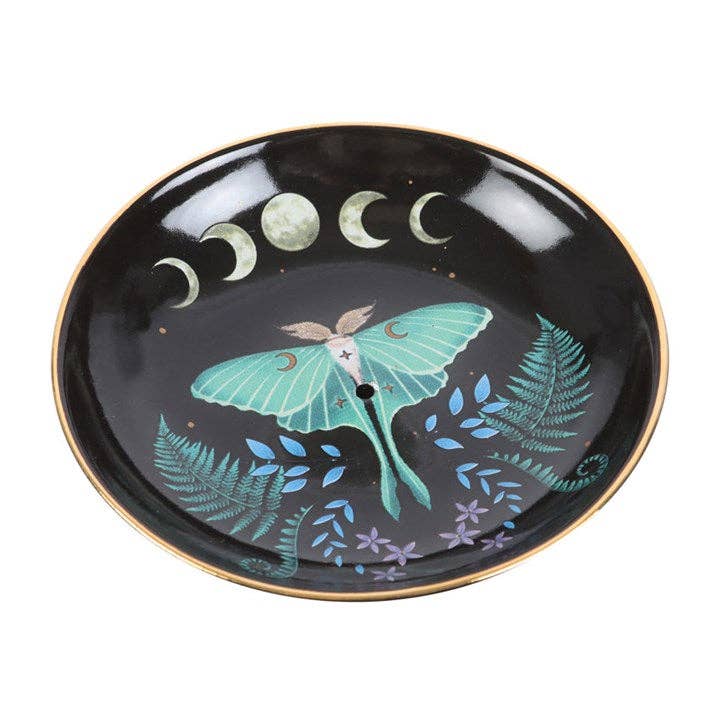 Something Different Wholesale - Wholesale Incense Holder - Luna Moth Ceramic Incense Holder Plate3