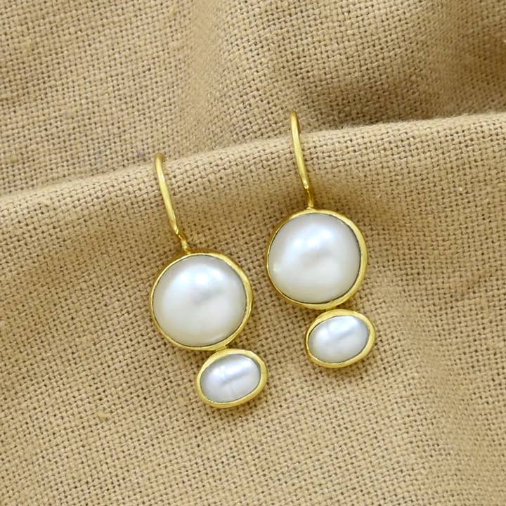Schmuckoo Berlin - Wholesale Dangle Earrings - Primrose Earring Gold Plated - Pearl1