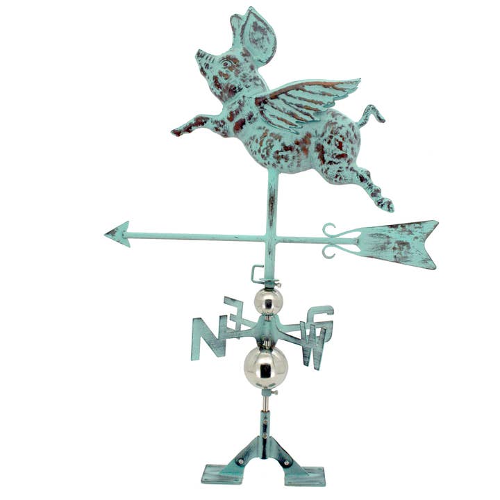 Flying Pig with Wings Metal Weather Vane for wholesale by Modern Eastern by Contrast Inc.