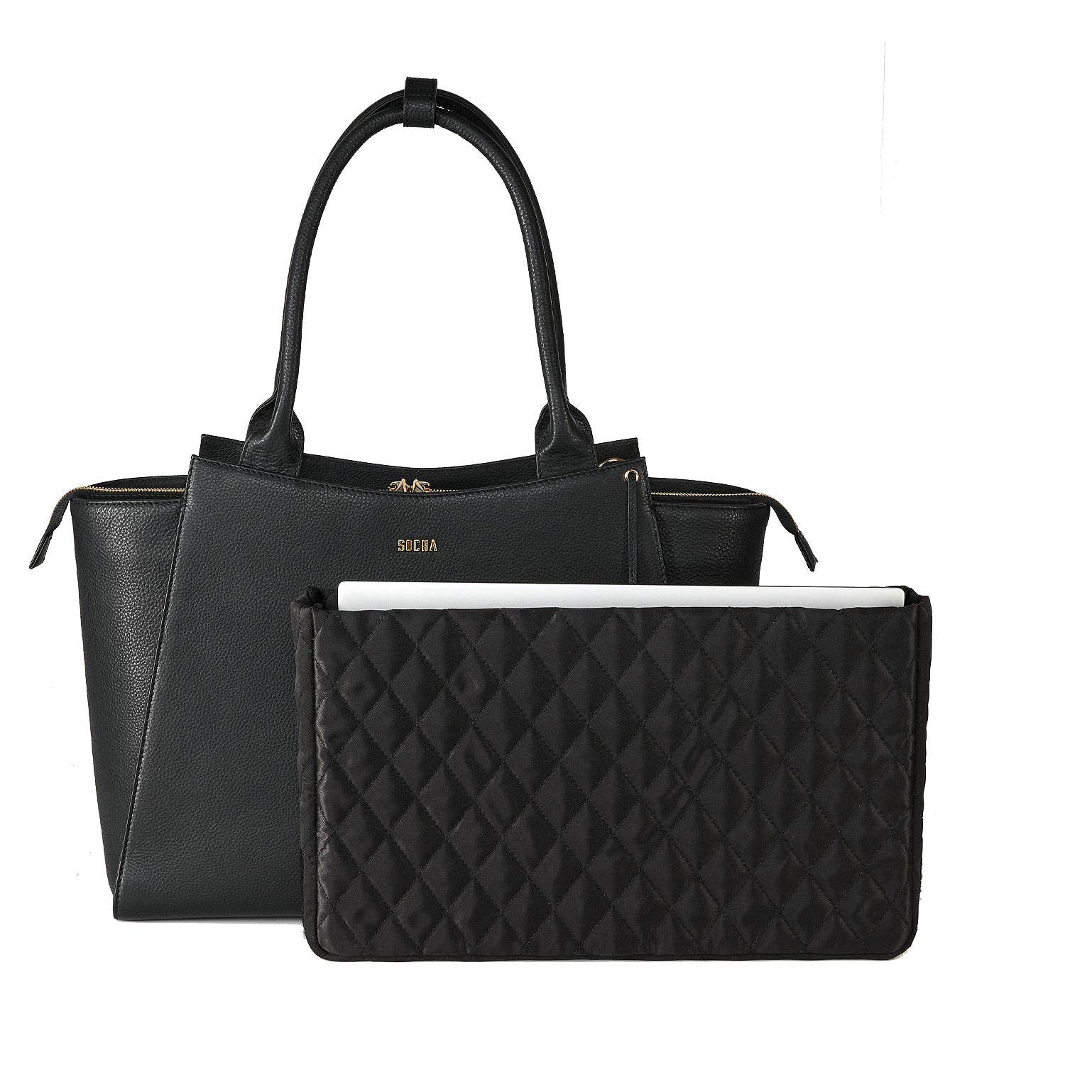 Socha - Wholesale Laptop Bag - Women's - Laptop bag/business bag leather - caddy black 17 inch9